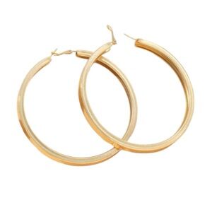 Y2K 90s Yellow Gold Filled Exaggerated Hoop Huggie Earrings
